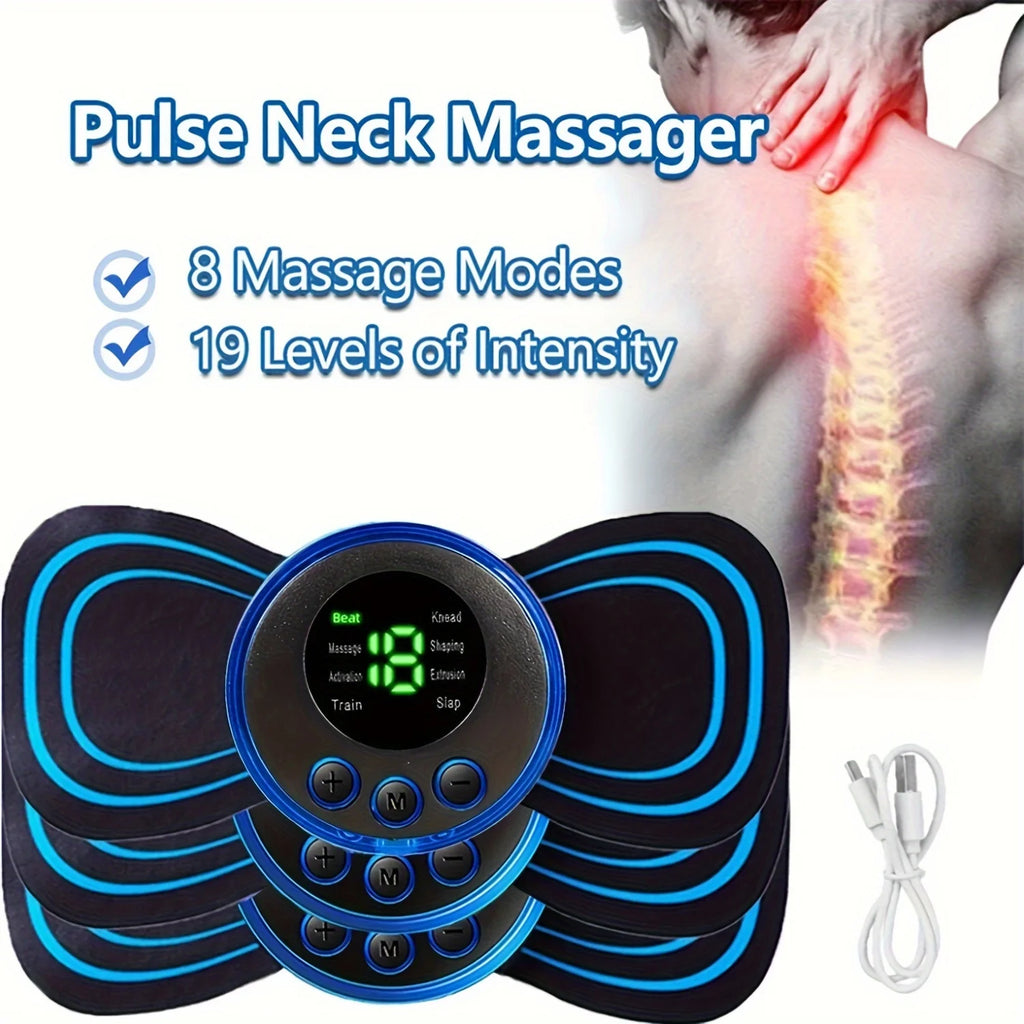 EMS Electric Muscle Massager — 8 Modes, 19 Intensity Levels | Neck, Back & Body Relief